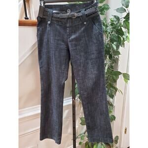 Signature Women's Blue Denim Cotton Pockets Wide Leg Casual Jeans Size 32x31